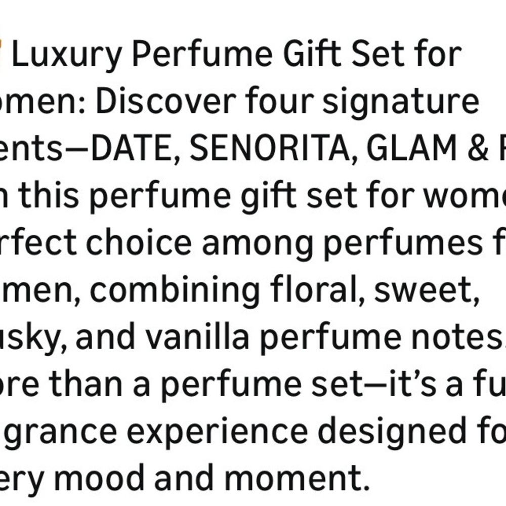 Bella Vita Luxury Perfume Collection-  Senorita, Rose, Date and Glam. 20ml each - Picture 5 of 6